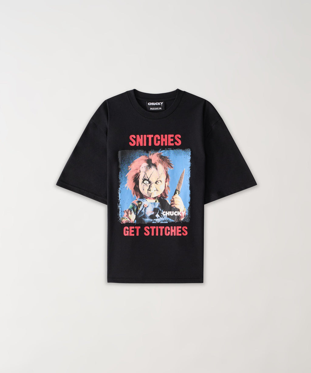 Chucky "Snitches Get Stitches" Tee - Black