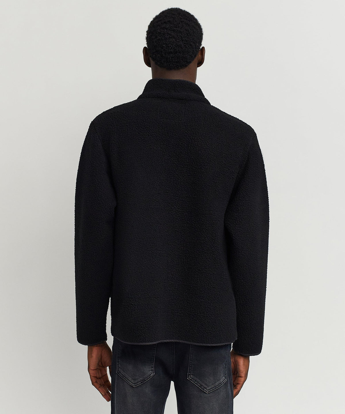 Chenille Patch Sherpa Fleece Zip Up