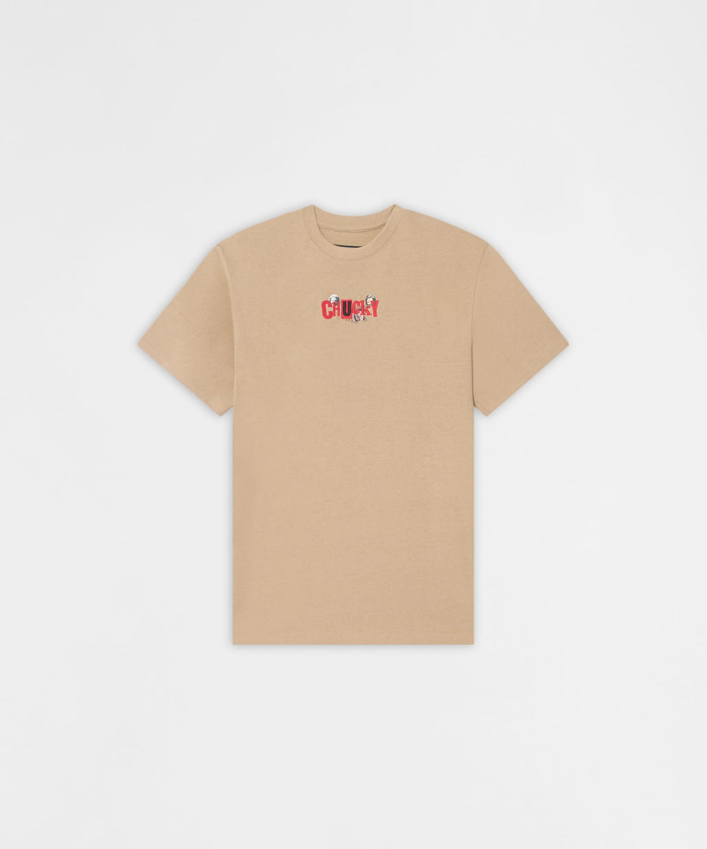 Chucky Eat Your Heart Out Embroidered Short Sleeve Tee - Khaki